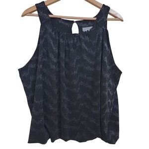 By Anthropologie Carly Shimmer Top Metallic Sparkle Sleeveless Bubble Hem Medium